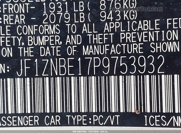 JF1ZNBE17P9753932 2023 TOYOTA GR86 White Widok komory silnika