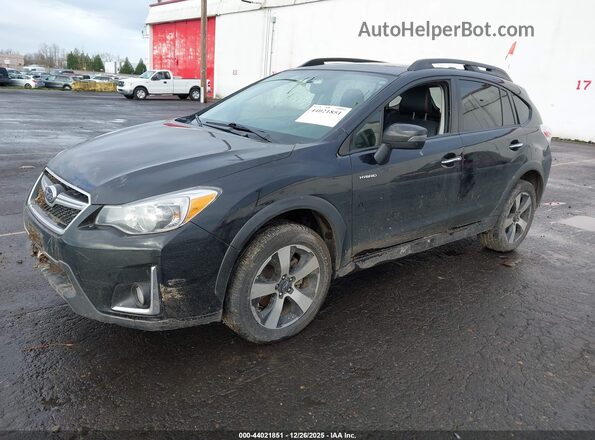 JF2GPBLC2GH251322 2016 SUBARU CROSSTREK HYBRID Black Vista tres cuartos delantera izquierda