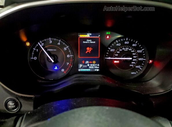 JF2GTAPC7L8235014 2020 SUBARU CROSSTREK White Widok zestawu wskaźników