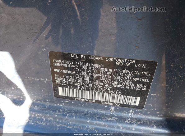JF2GTHSC3PH238465 2023 SUBARU CROSSTREK Blue Շարժիչի բաժամունքի տեսք