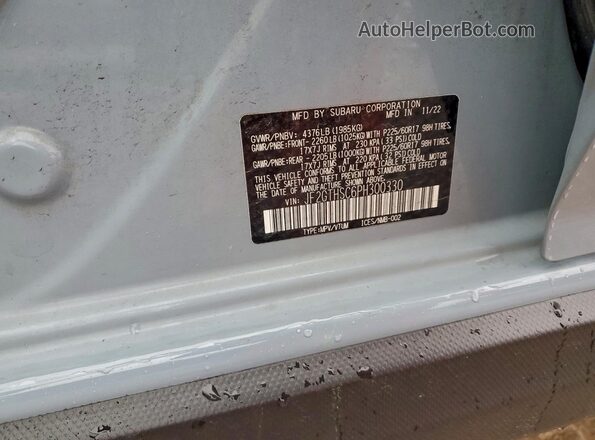 JF2GTHSC6PH300330 2023 SUBARU CROSSTREK Серый Вид наклейки с VIN-кодом