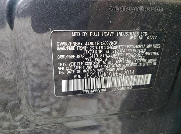 JF2SJABCXHH542014 2017 SUBARU FORESTER 2.5 Charcoal 360 interior view