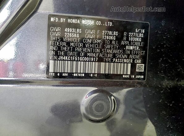 JH4KC1F51GC001917 2016 ACURA RLX Серый Вид подкапотного пространства