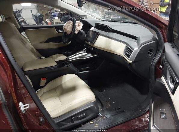 JHMZC5F33JC004653 2018 HONDA CLARITY PLUG-IN HYBRID Темно-бордовый Вид салона спереди