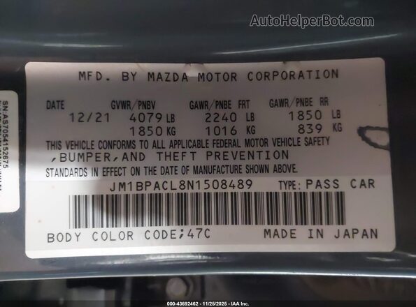 JM1BPACL8N1508489 2022 MAZDA 3 Синий Вид подкапотного пространства