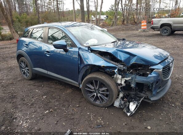 JM1DKFC79J0332222 2018 MAZDA CX-3 Синий Передняя правая четверть