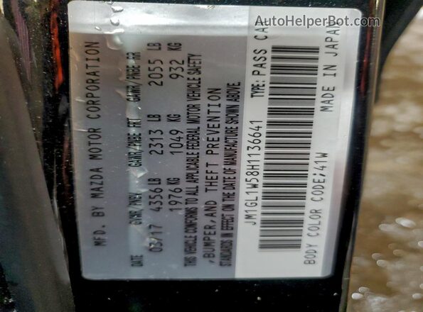 JM1GL1W58H1136641 2017 MAZDA 6 Черный Вид подкапотного пространства