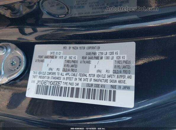 JM1NDAB71M0453057 2021 MAZDA MX-5 MIATA Black Widok komory silnika