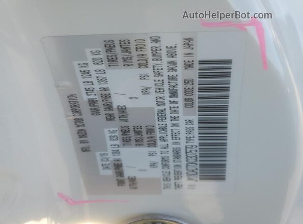 JM1NDAD70K0307579 2019 MAZDA MX-5 Белый Вид наклейки с VIN-кодом