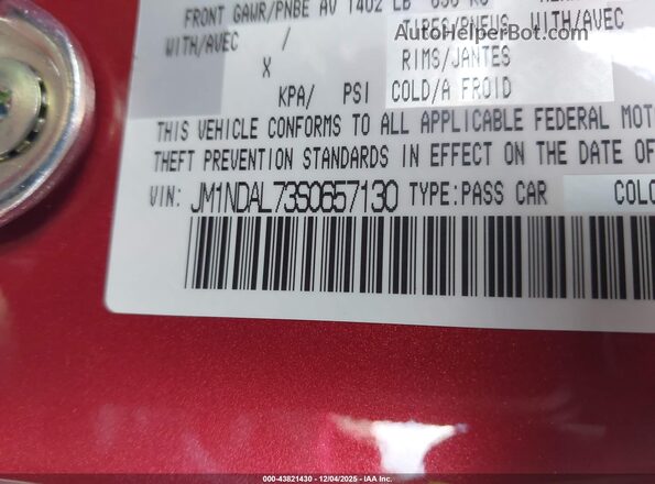JM1NDAL73S0657130 2025 MAZDA MX-5 MIATA RF Red Вид підкапотного простору