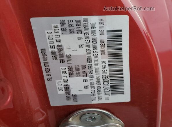 JM1NDAM71K0304853 2019 MAZDA MX-5 Red VIN კოდის სტიკერის ხედი