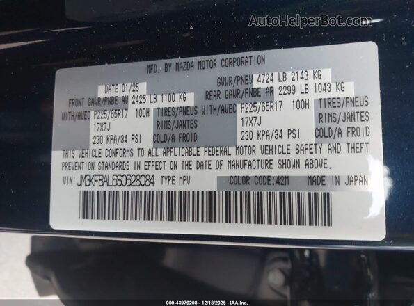 JM3KFBAL6S0628084 2025 MAZDA CX-5 Dark Blue Widok komory silnika