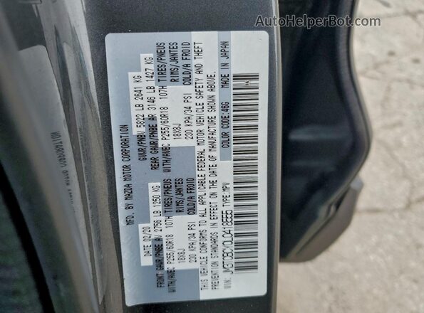 JM3TCBCY0L0418555 2020 MAZDA CX-9 Gray VIN კოდის სტიკერის ხედი