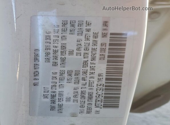 JM3TCBCY5H0139139 2017 MAZDA CX-9 Белый Вид наклейки с VIN-кодом