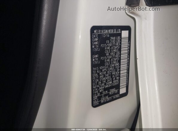 JN8AF5MR3HT703597 2017 NISSAN JUKE Белый Вид подкапотного пространства