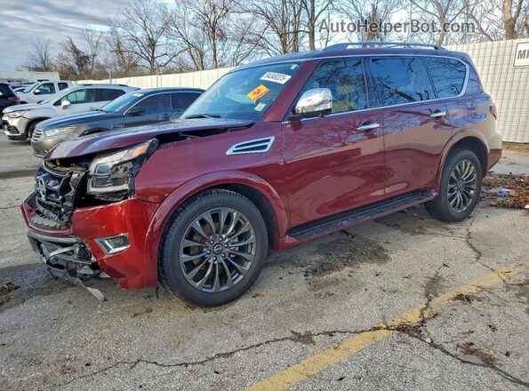 JN8AY2DB1P9835863 2023 NISSAN ARMADA Burgundy Առջևի ձախ երեք քառորդ տեսարան