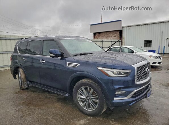 JN8AZ2AF9M9720136 2021 INFINITI QX80 Синий Передняя правая четверть