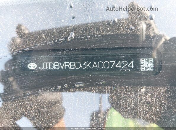 JTDBVRBD3KA007424 2019 TOYOTA MIRAI Black Vista del compartimento del motor