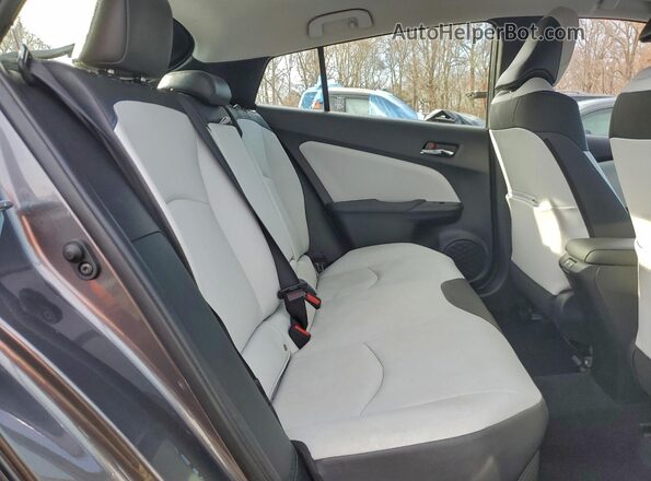 JTDKAMFU4M3134666 2021 TOYOTA PRIUS Gray Vista de los asientos traseros