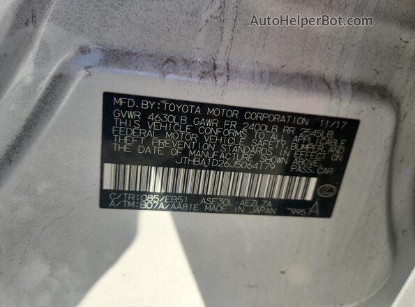 JTHBA1D26J5064179 2018 LEXUS IS White Widok naklejki z numerem VIN