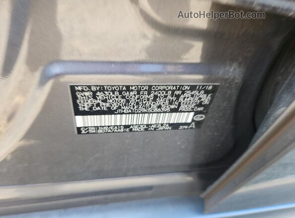 JTHBA1D29K5088395 2019 LEXUS IS Gray Vista de la etiqueta del VIN