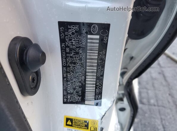 JTHBK1GG2G2232060 2016 LEXUS ES Белый Вид подкапотного пространства