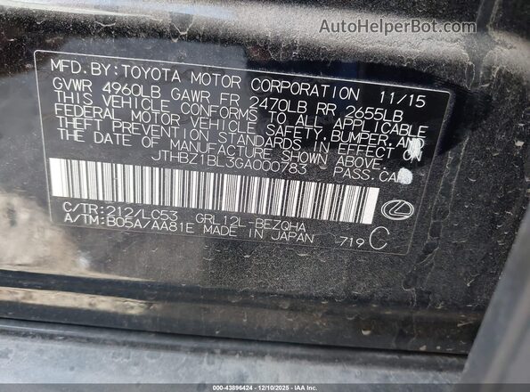 JTHBZ1BL3GA000783 2016 LEXUS GS 350 Черный Вид подкапотного пространства