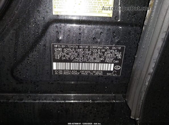 JTHC5LFF5J5003880 2018 LEXUS LS 500 Черный Вид подкапотного пространства