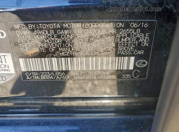 JTHCZ1BL9GA004096 2016 LEXUS GS Черный Вид подкапотного пространства