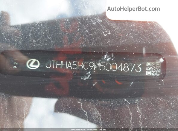 JTHHA5BC9H5004873 2017 LEXUS RC 200T Серый Вид подкапотного пространства