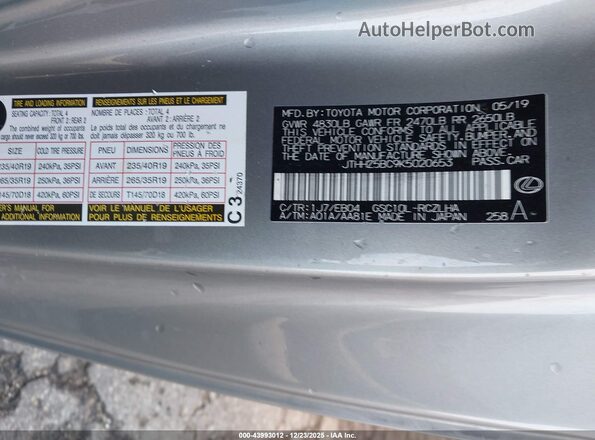 JTHHZ5BC9K5020653 2019 LEXUS RC 350 Gray Widok komory silnika
