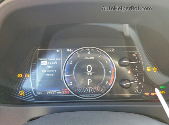 JTHX3JBH4N2054930 2022 LEXUS UX Silver Սարքավորումների վահանակի տեսք