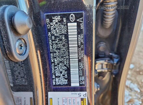 JTHX6JBHXR2193117 2024 LEXUS UX Black VIN sticker view