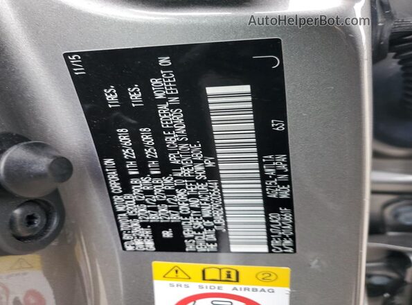 JTJBARBZ9G2056441 2016 LEXUS NX Серебряный Вид наклейки с VIN-кодом