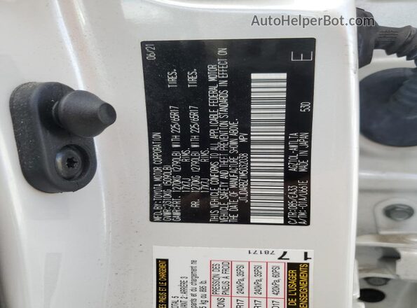 JTJDARBZ1M5032038 2021 LEXUS NX Белый Вид наклейки с VIN-кодом