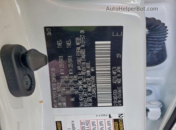 JTJSARBZ3M2197498 2021 LEXUS NX White Widok naklejki z numerem VIN