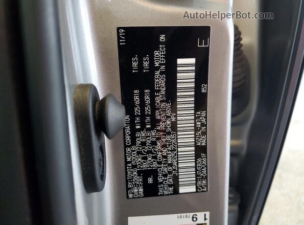 JTJSARDZ5L2228357 2020 LEXUS NX Silver VIN კოდის სტიკერის ხედი