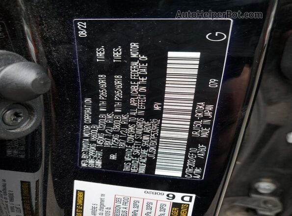 JTJSM7BX7P5339932 2023 LEXUS GX Black Vista de la etiqueta del VIN