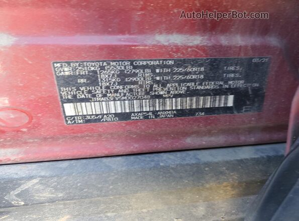 JTMAB3FV5MD027048 2021 TOYOTA RAV4 Красный Вид наклейки с VIN-кодом