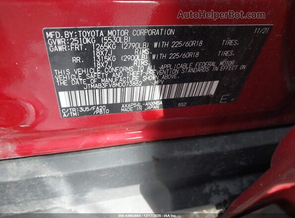 JTMAB3FV8MD073862 2021 TOYOTA RAV4 PRIME Red Widok komory silnika