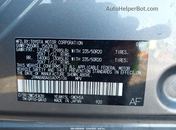 JTMABABA6SA095106 2025 SUBARU SOLTERRA Gray Widok komory silnika