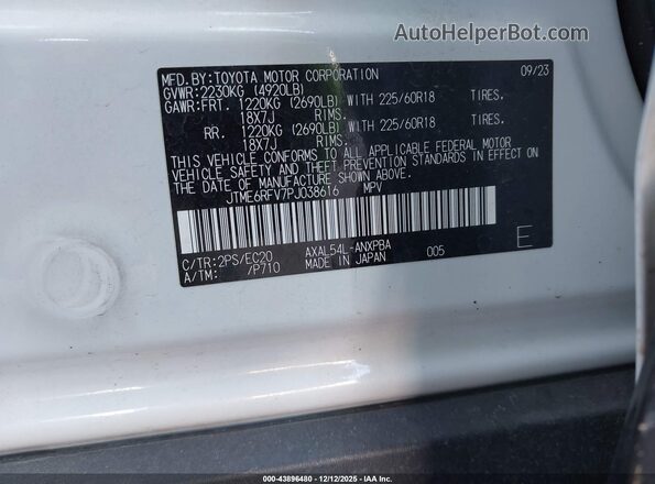 JTME6RFV7PJ038616 2023 TOYOTA RAV4 HYBRID White ძრავის განყოფილების ხედი