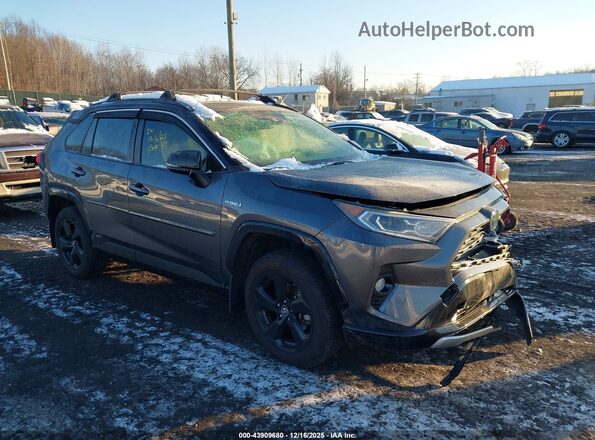 JTMEWRFV5KJ016459 2019 TOYOTA RAV4 HYBRID Gray Front right