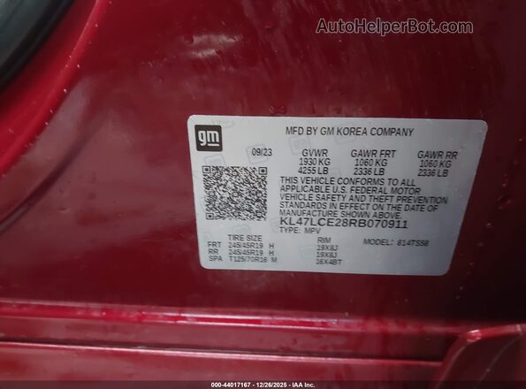 KL47LCE28RB070911 2024 BUICK OTHER Красный Вид подкапотного пространства