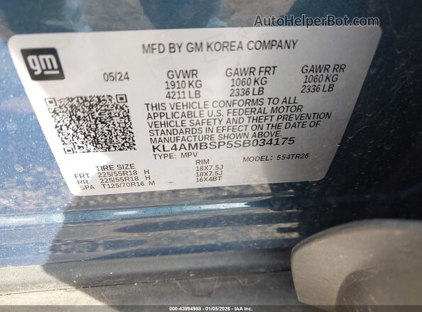 KL4AMBSP5SB034175 2025 BUICK ENCORE Dark Blue Widok komory silnika