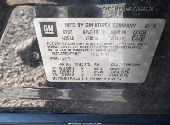 KL4CJASBXJB718637 2018 BUICK ENCORE Черный Вид подкапотного пространства