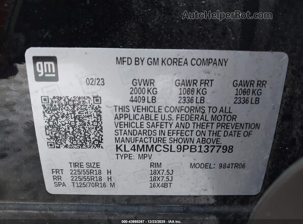 KL4MMCSL9PB137798 2023 BUICK ENCORE Black ძრავის განყოფილების ხედი