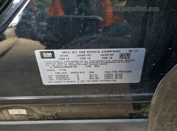 KL79MUSL0NB035799 2022 CHEVROLET TRAILBLAZER Черный Вид подкапотного пространства