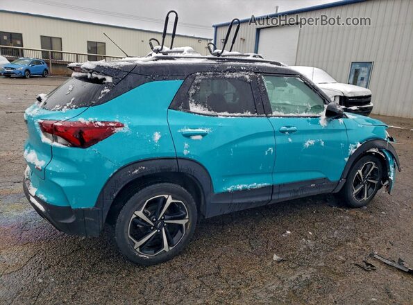 KL79MUSL1MB153875 2021 CHEVROLET TRAILBLAZER Бирюзовый Задняя правая четверть