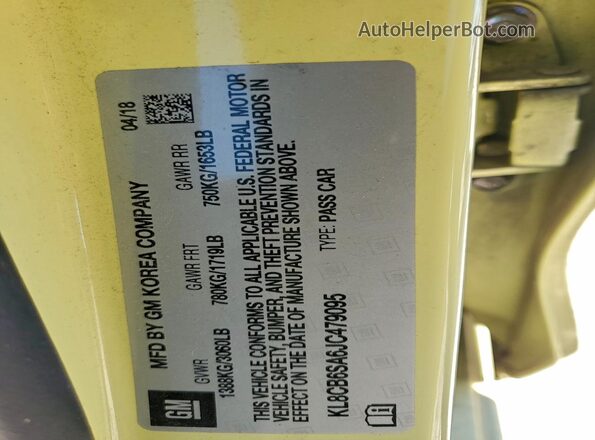 KL8CB6SA6JC479095 2018 CHEVROLET SPARK Зеленый Вид подкапотного пространства